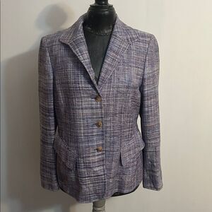Ellen Tracy tweed  multi color Silk blazer, size 12